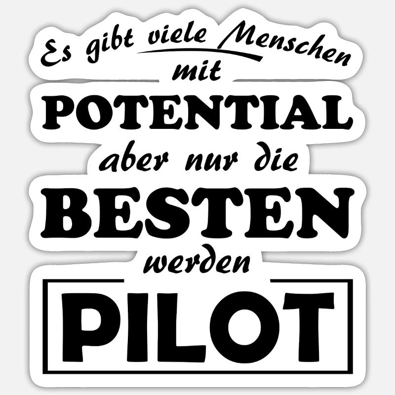 Pilot - Sticker Größe S (10 x 10 cm) - Mattweiß