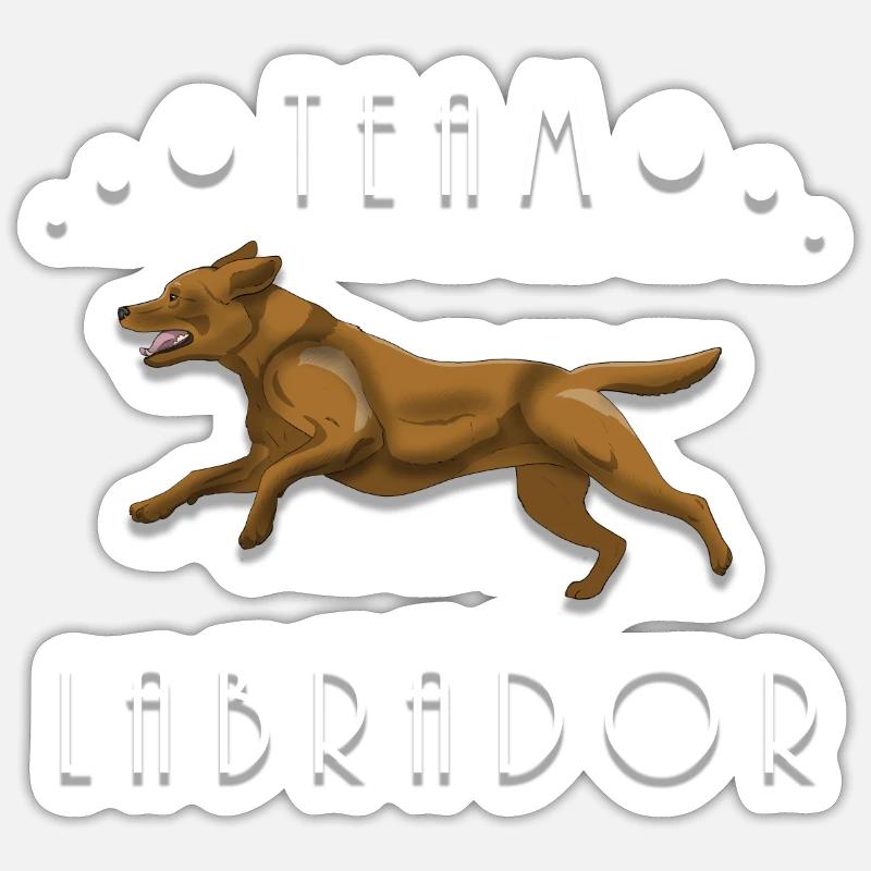 Team Labrador - Fox Red - Sticker taille S (10 x 10 cm) - blanc mat