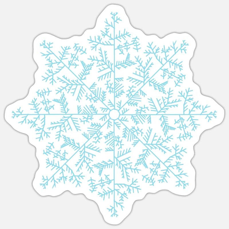 Pull d'hiver unique dessiné par flocon de neige Sticker taille S (10 x 10 cm)