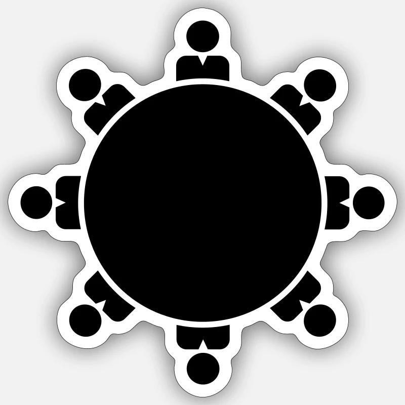 round table - Sticker size S (10 x 10 cm) - white matte
