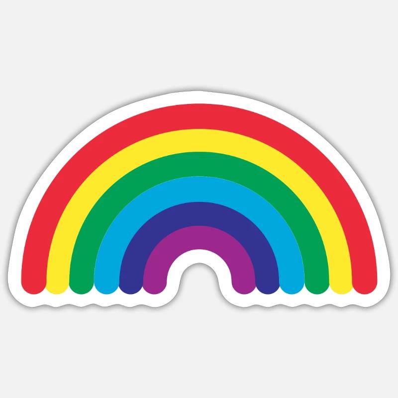 PRIDE - Regenbogen - Sticker Größe S (10 x 10 cm) - Mattweiß