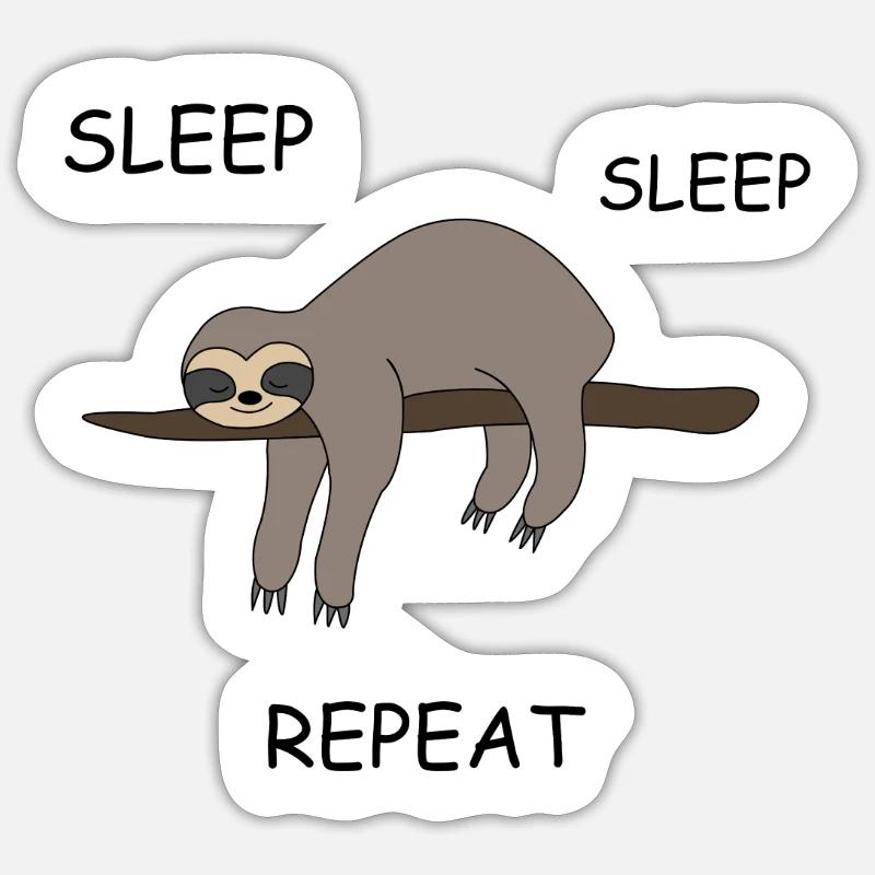 Sloth sleeping - Sticker size S (10 x 10 cm) - white matte