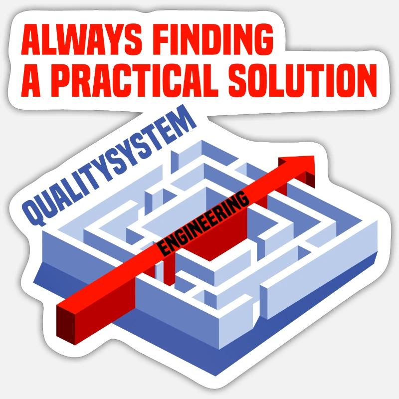 Engineering Solutions - Sticker Größe S (10 x 10 cm) - Mattweiß