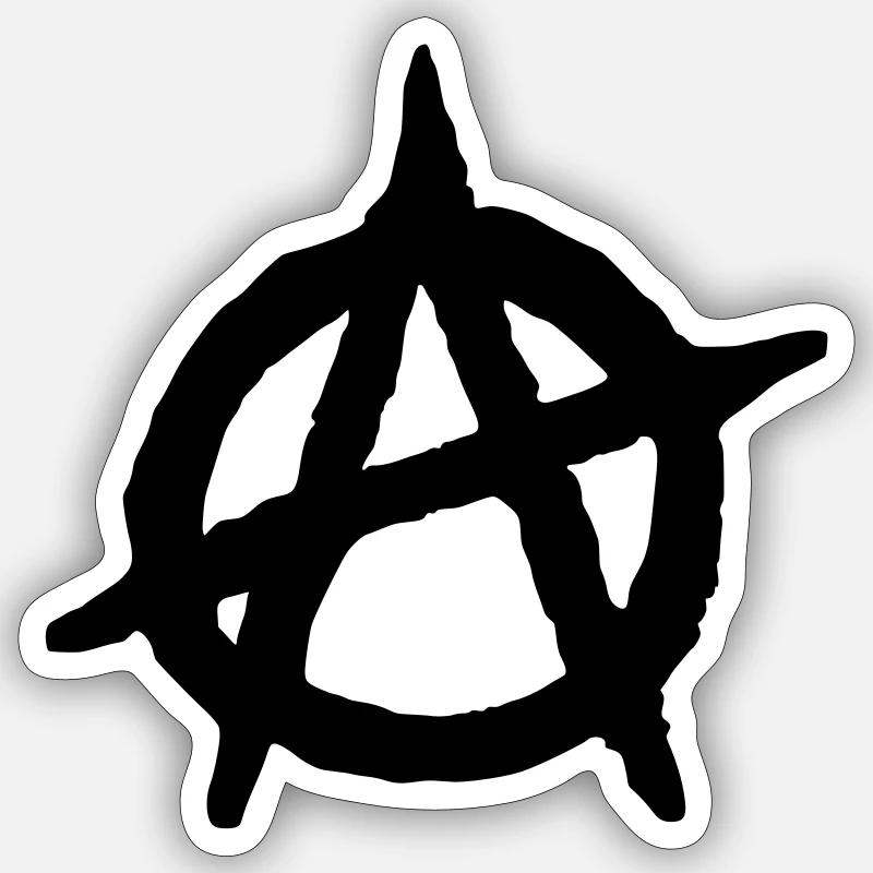 Anarchy - logotipo de la anarquía - Pegatina tamaño S (10 x 10 cm) - blanco mate