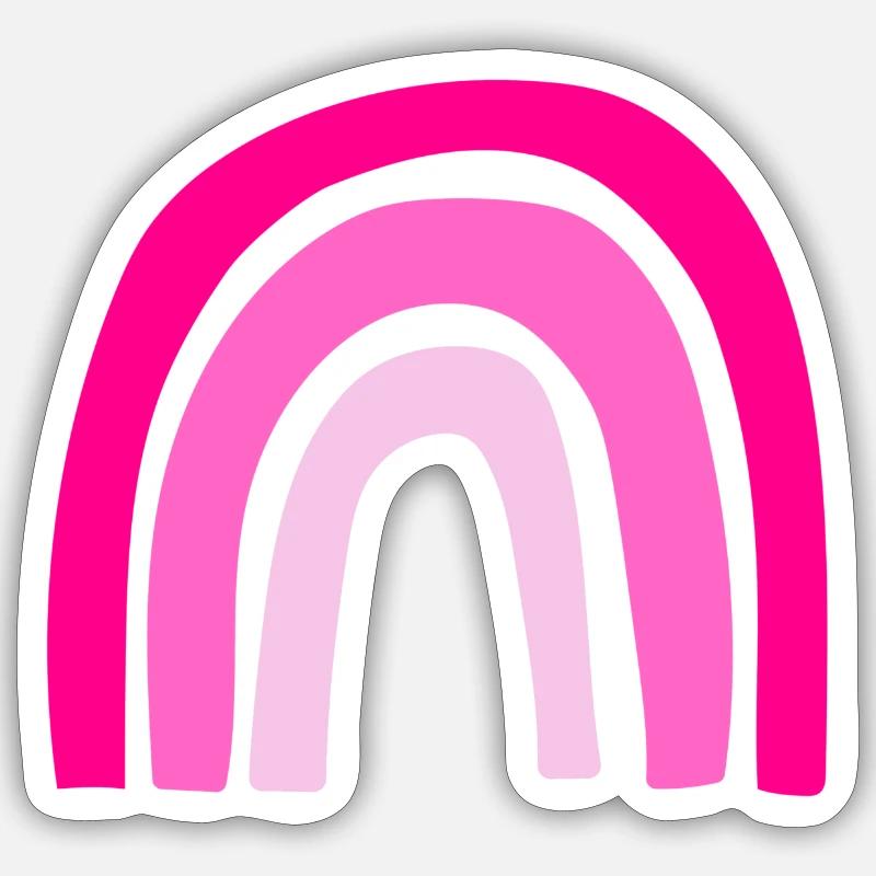 Pink rainbow - Sticker size S (10 x 10 cm) - white matte