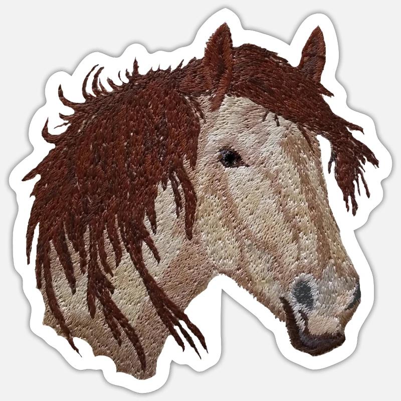 Pferd, Pferdekopf, Pferde - Sticker Größe S (10 x 10 cm) - Mattweiß