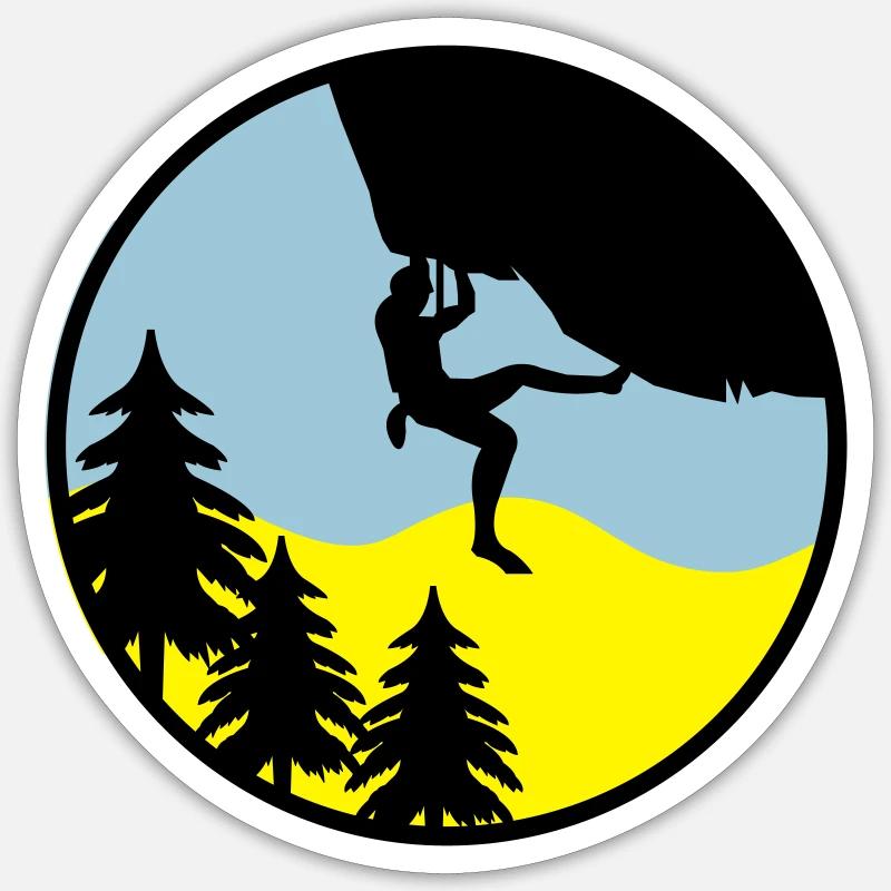 climbing natur - Sticker Größe S (10 x 10 cm) - Mattweiß