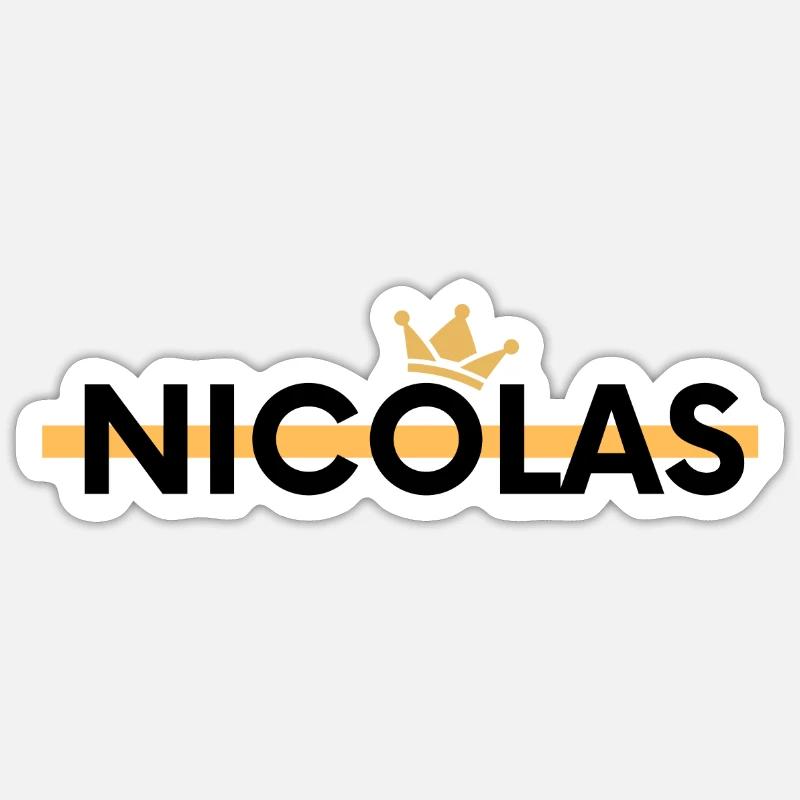 Nicolas - Sticker Größe S (10 x 10 cm) - Mattweiß