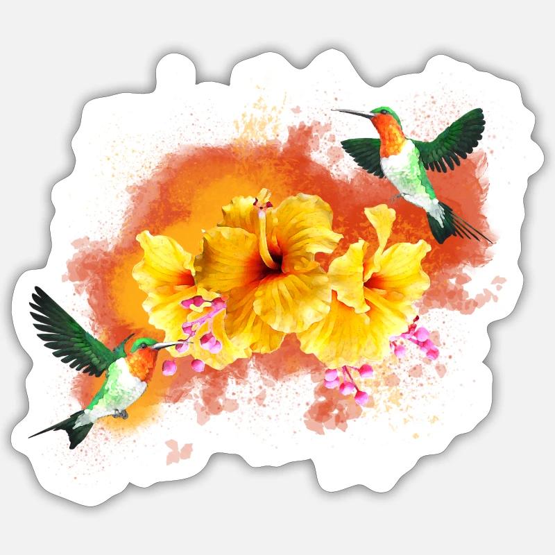 Fleur2 - Sticker taille S (10 x 10 cm) - blanc mat