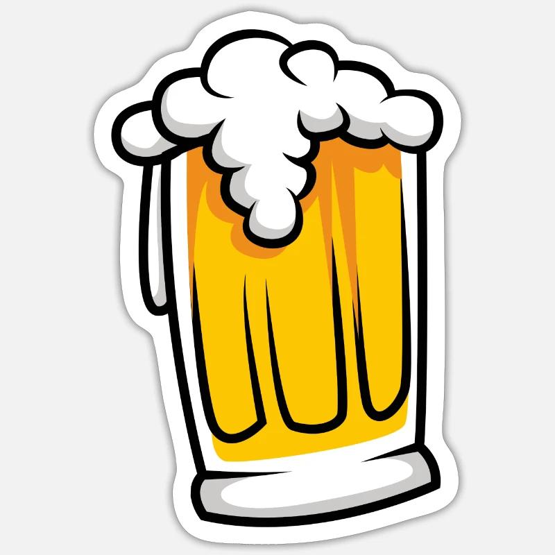 Bierglas Symbol Comic - Sticker taille S (10 x 10 cm) - blanc mat