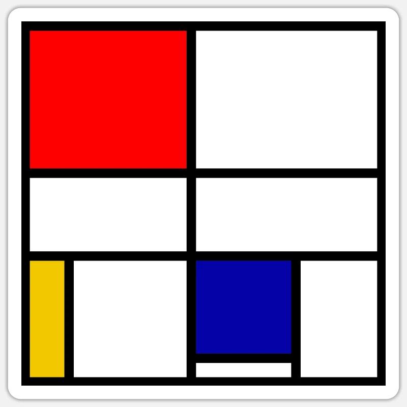 Mondrian 3 - Sticker formato S (10 x 10 cm) - bianco opaco
