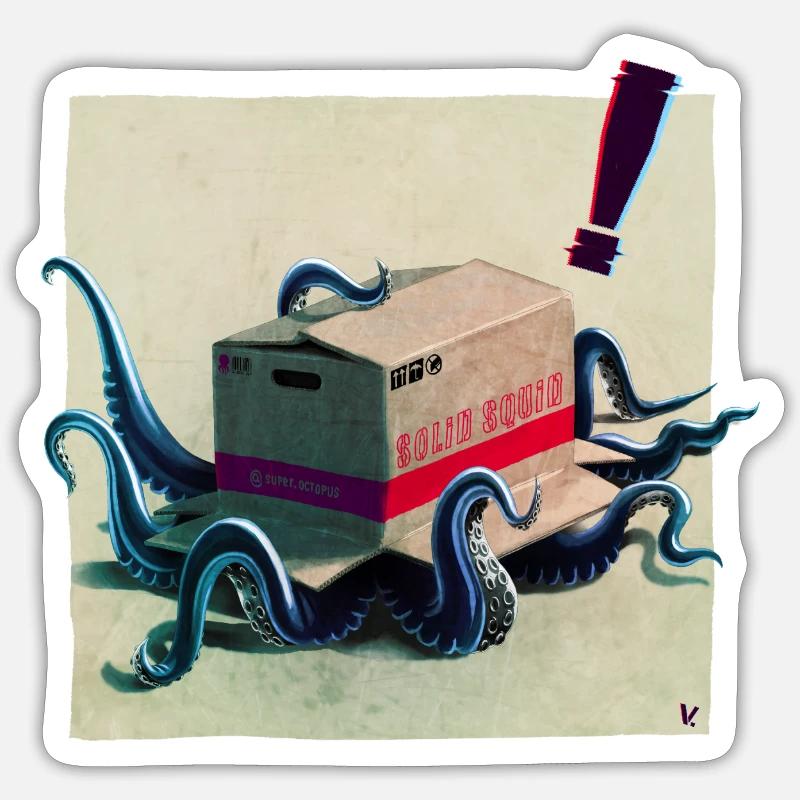 Metal Squid Solid - Sticker size S (10 x 10 cm) - white matte