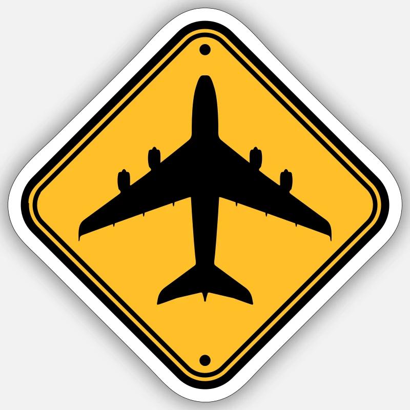 Bouclier avion zone - Sticker taille S (10 x 10 cm) - blanc mat
