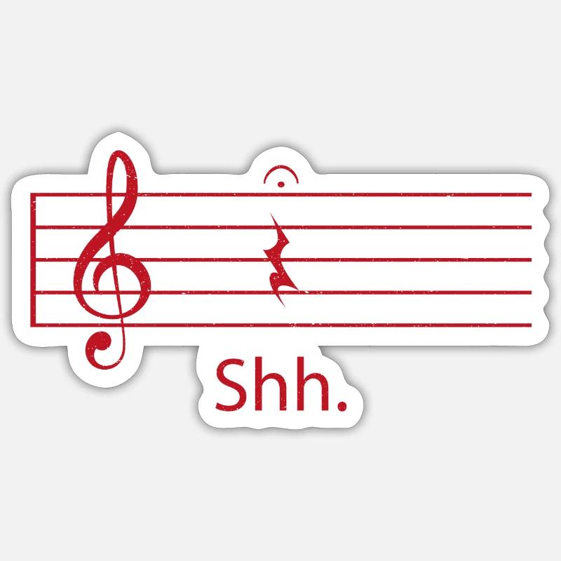 Notes guitar music gift - Sticker size S (10 x 10 cm) - white matte