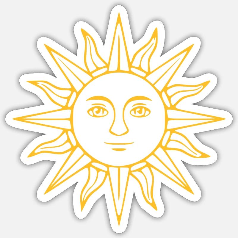 Face au soleil Sticker taille S (10 x 10 cm)