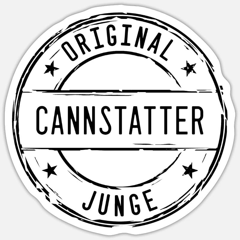 Stuttgart Cannstatter Junge Stempel - Sticker Größe S (10 x 10 cm) - Mattweiß