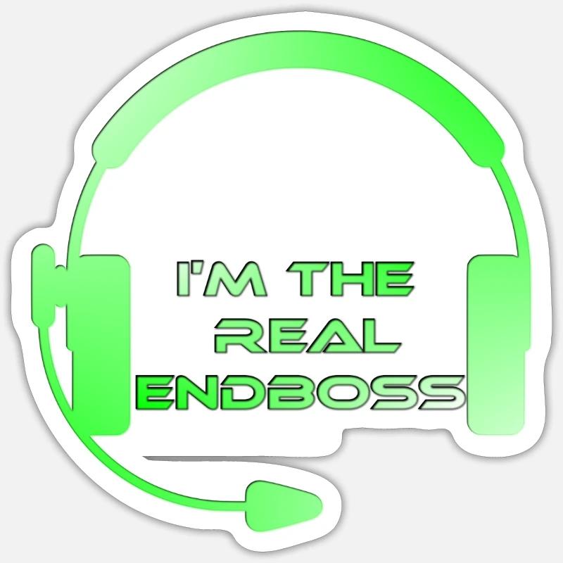 Endboss Neon Gaming Headset - Sticker size S (10 x 10 cm) - white matte