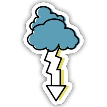 Gewitter - Sticker Größe S (10 x 10 cm) - Mattweiß - Vorne