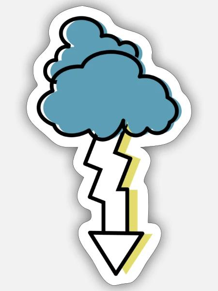 Gewitter - Sticker Größe S (10 x 10 cm) - Mattweiß