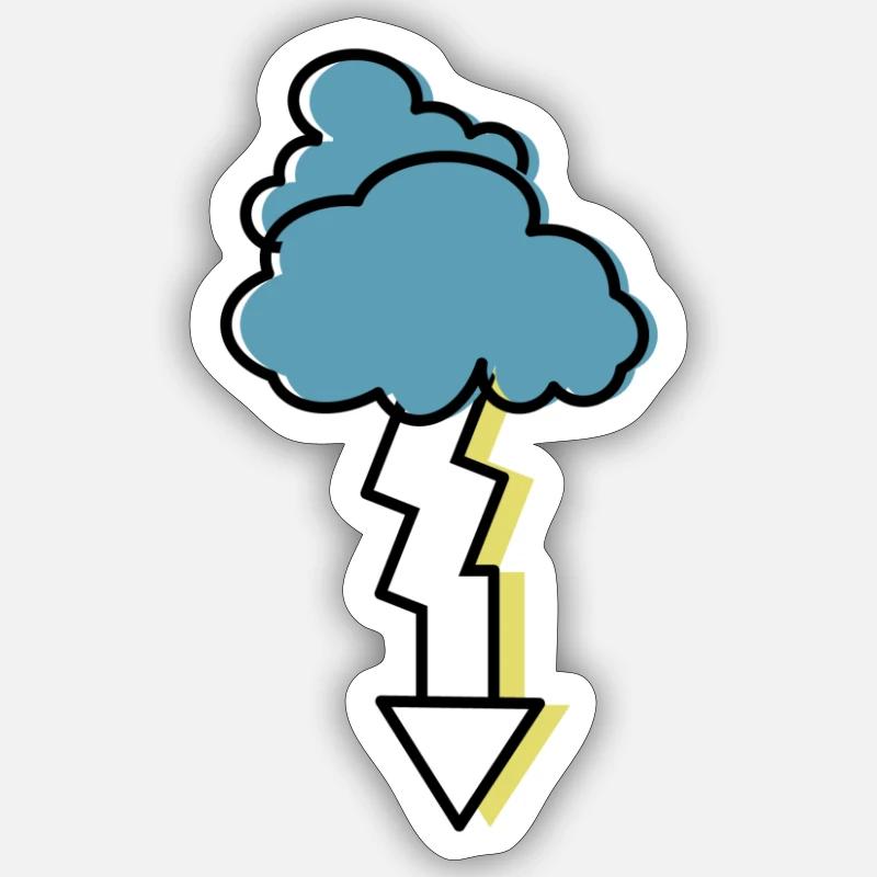 Gewitter - Sticker Größe S (10 x 10 cm) - Mattweiß