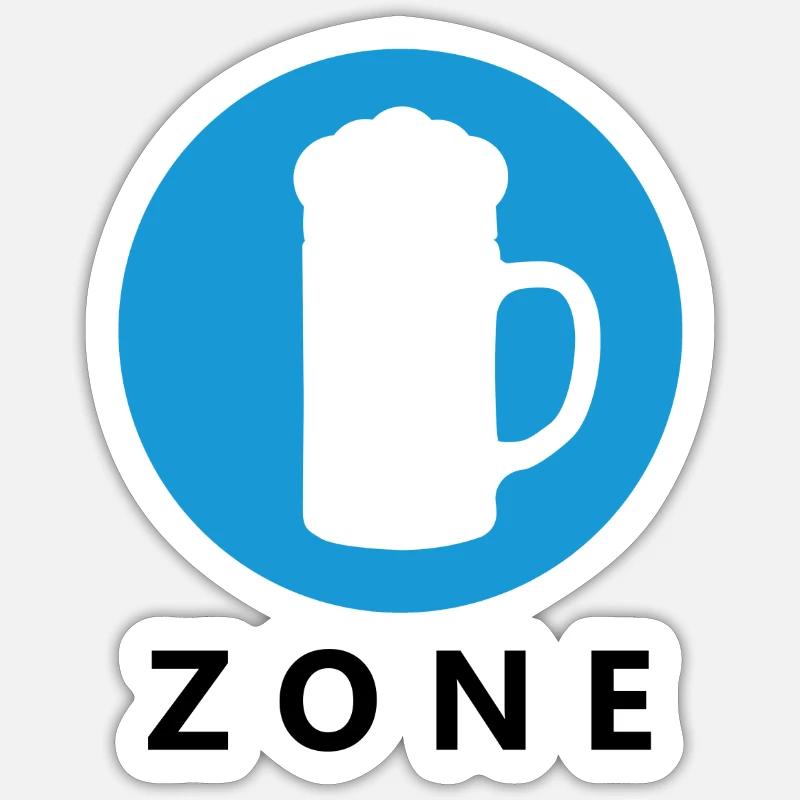 Bier zone - Sticker Größe S (10 x 10 cm) - Mattweiß