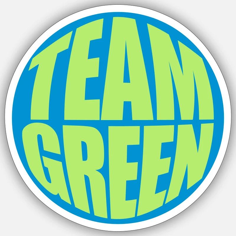 Logo de l'équipe verte - Sticker taille S (10 x 10 cm) - blanc mat
