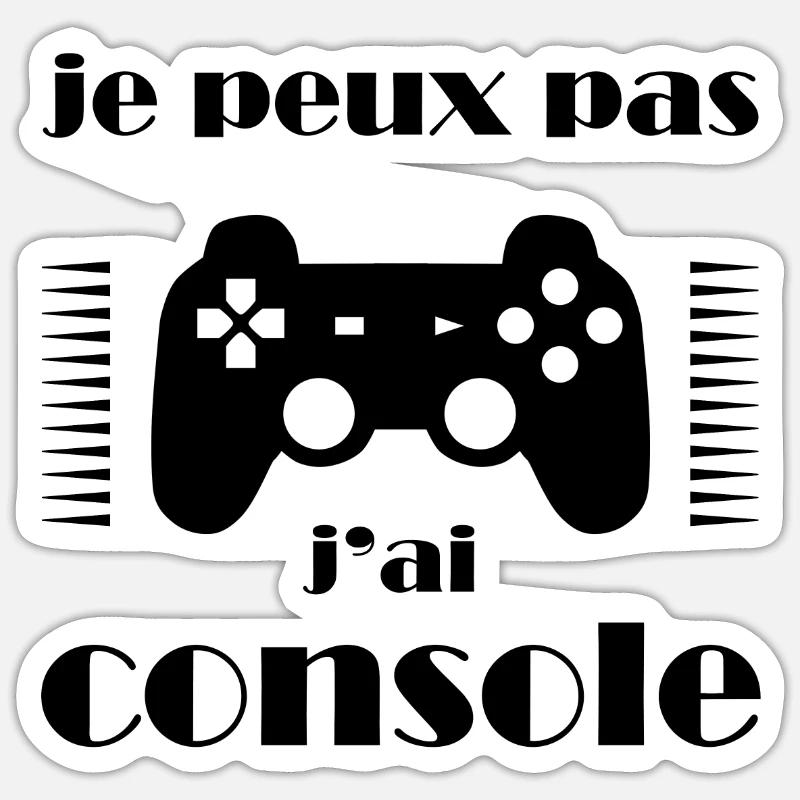 JE PEUX PAS J'AI CONSOLE - Sticker taille S (10 x 10 cm) - blanc mat