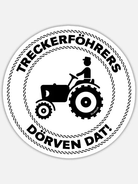 Treckerföhrers Dörven Dat! Plattdeutsch Trecker V1 - Sticker Größe S (10 x 10 cm) - Mattweiß