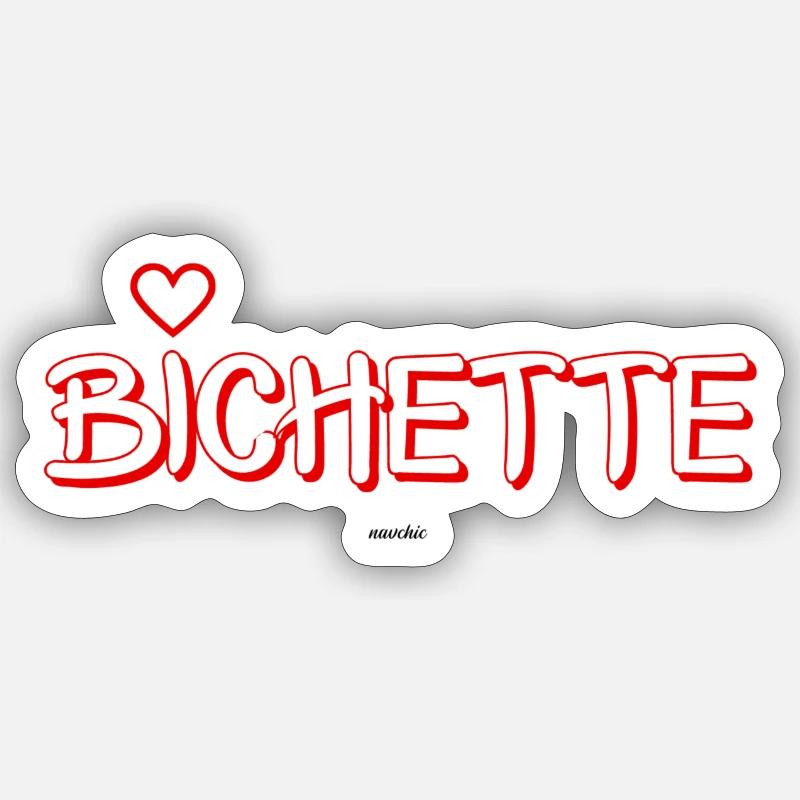 bichette - Sticker taille S (10 x 10 cm) - blanc mat