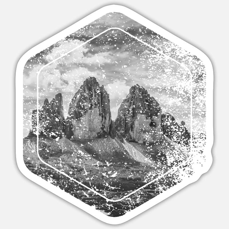 Tre Cime Dolomiti Forma geometrica Poligono - Sticker formato S (10 x 10 cm) - bianco opaco