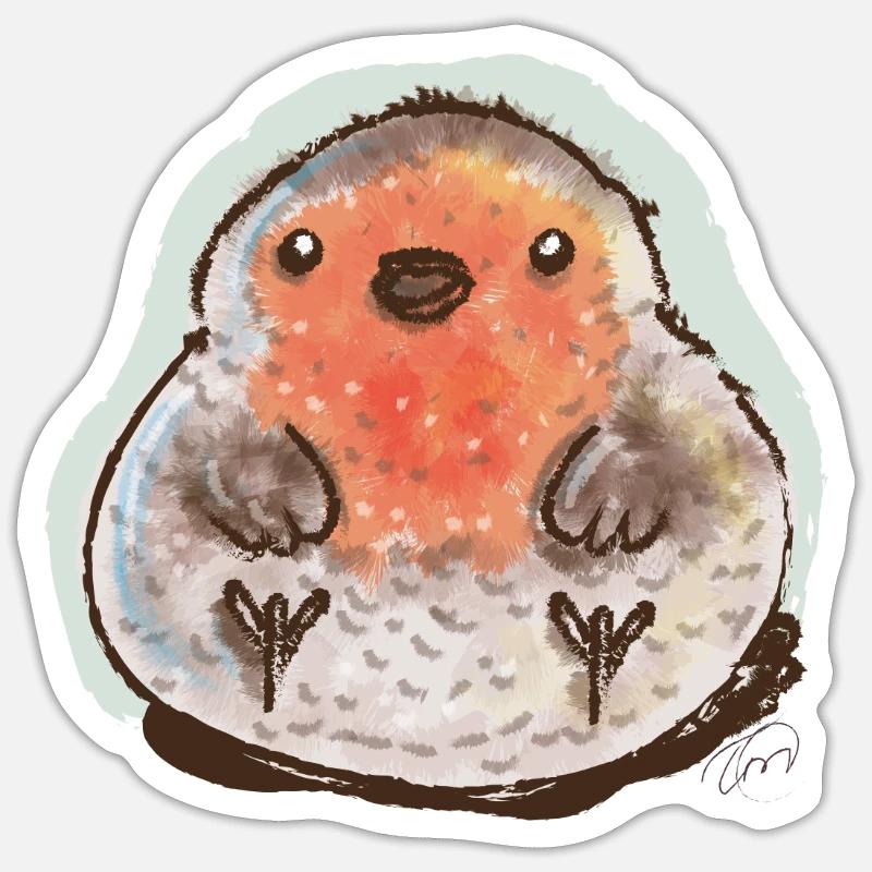 Bubble Robin - Sticker taille S (10 x 10 cm) - blanc mat