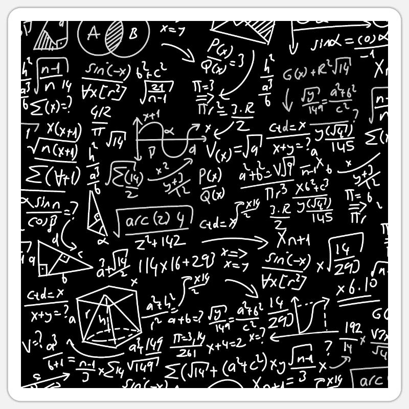 Formule mathématique - Sticker taille S (10 x 10 cm) - blanc mat
