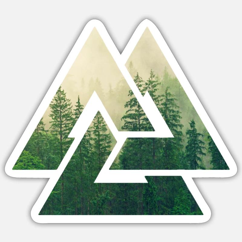 Valknut Wikinger Symbol Valhalla Wald - Sticker Größe S (10 x 10 cm) - Mattweiß