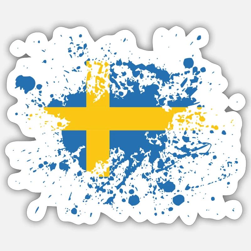 Suède - Sticker taille S (10 x 10 cm) - blanc mat