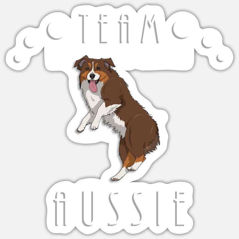 Team Aussie - Red Tri (bobtail) Sticker taille S (10 x 10 cm)