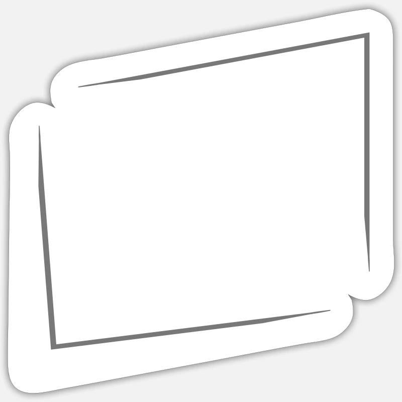 Border 3D effect - Sticker size S (10 x 10 cm) - white matte