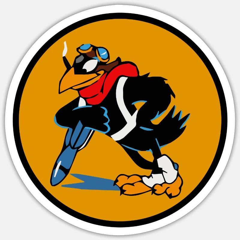 OLD CROW EXPRESS - AS2011 - Sticker taille S (10 x 10 cm) - blanc mat