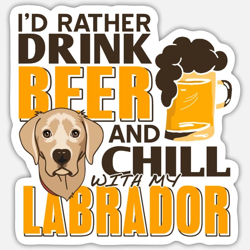 Labrador - Sticker taille S (10 x 10 cm) - blanc mat