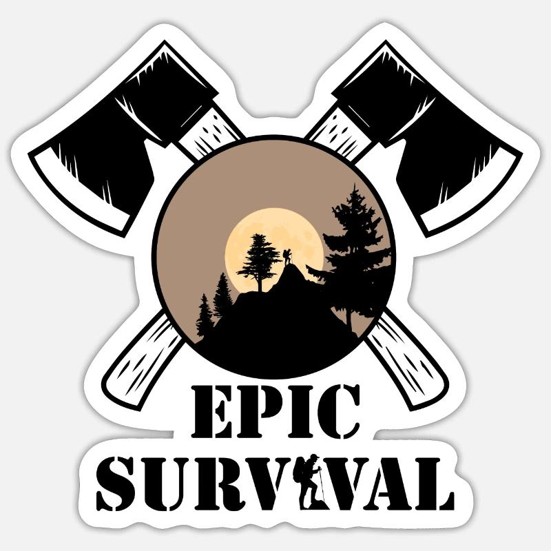 epic survival - Sticker taille S (10 x 10 cm) - blanc mat