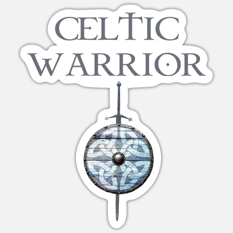 Guerrier Celte - Sticker taille S (10 x 10 cm) - blanc mat