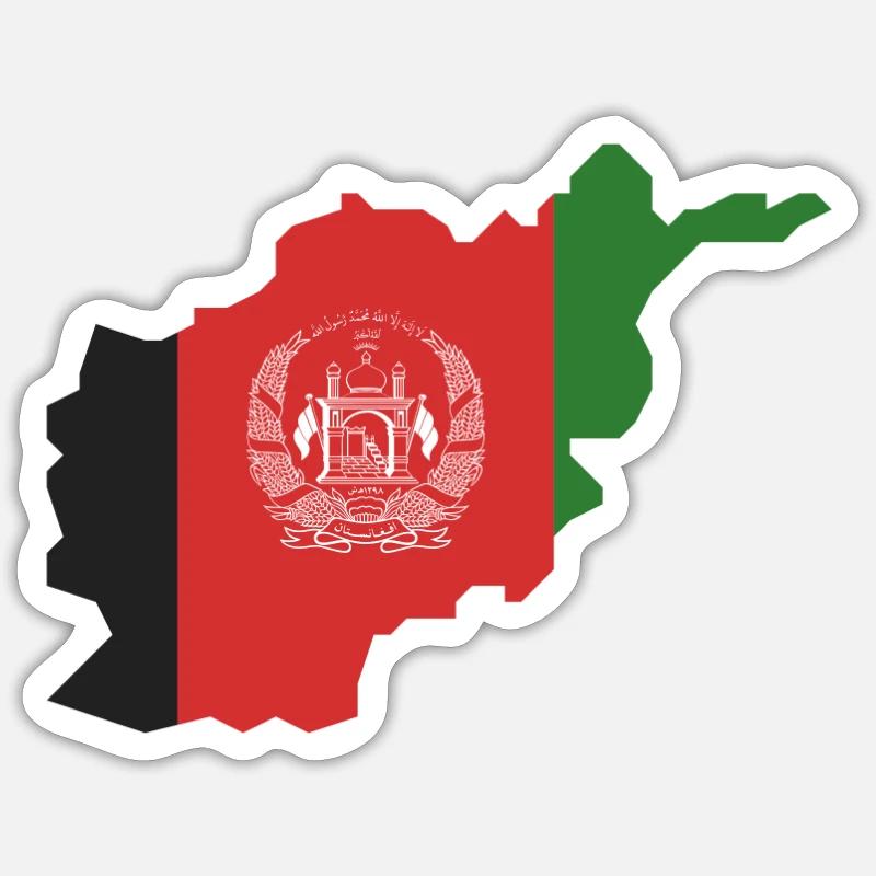 Conception de la carte du drapeau afghan Sticker taille S (10 x 10 cm)