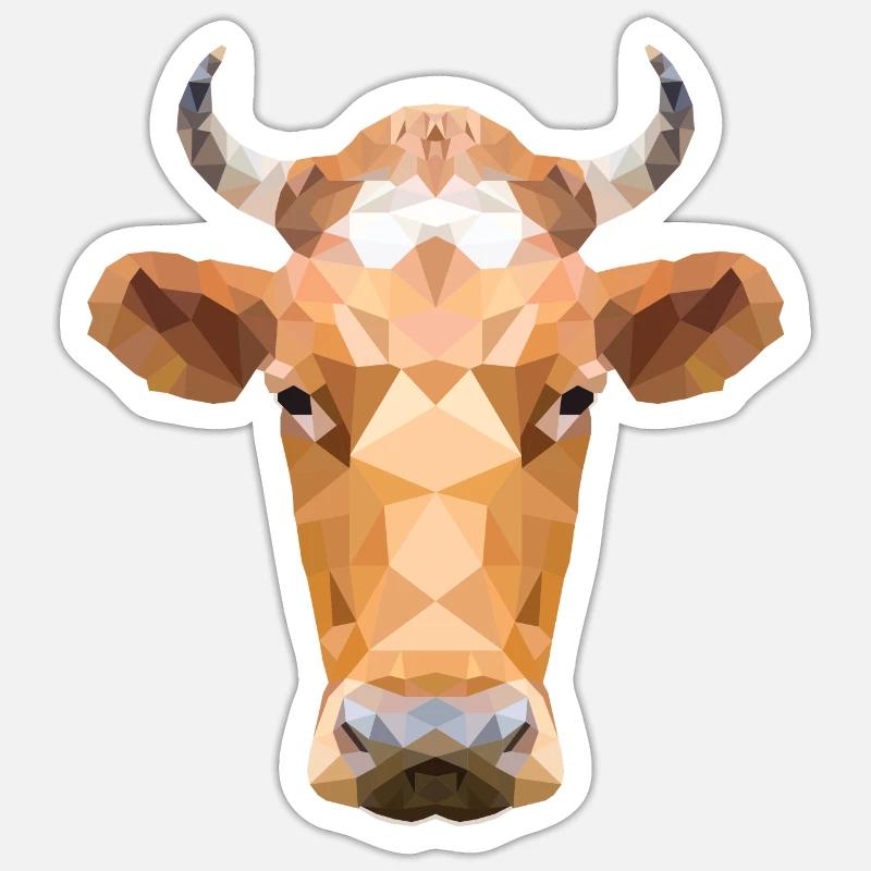 Braune Kuh oder Kakao-Kuh Sticker Größe S (10 x 10 cm)