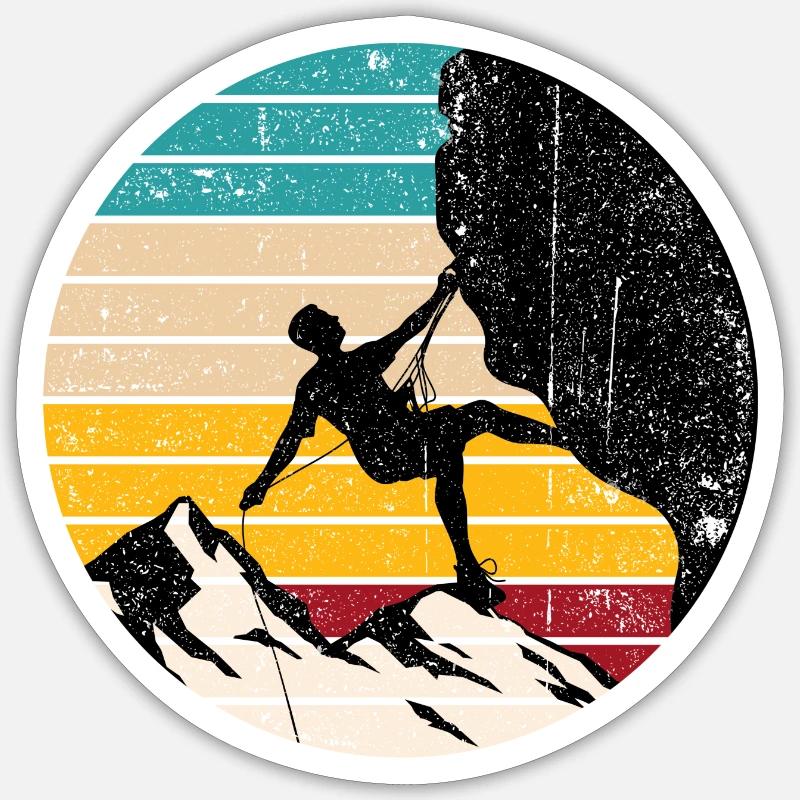 Climber Under Sunset Stripes Sticker size S (10 x 10 cm)