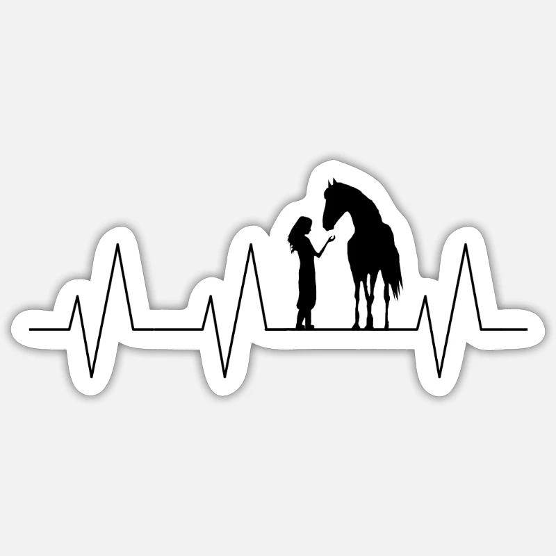 Pferd Pony Einhorn Pferdemädchen - Sticker Größe S (10 x 10 cm) - Mattweiß