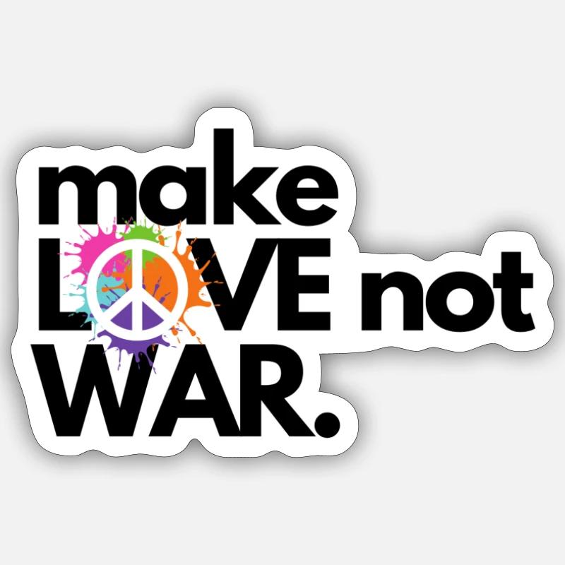 Make LOVE not WAR - Sticker size S (10 x 10 cm) - white matte