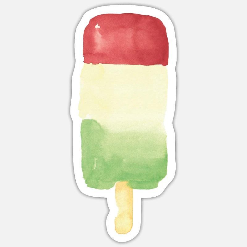Glace striée 2 - Sticker taille S (10 x 10 cm) - blanc mat