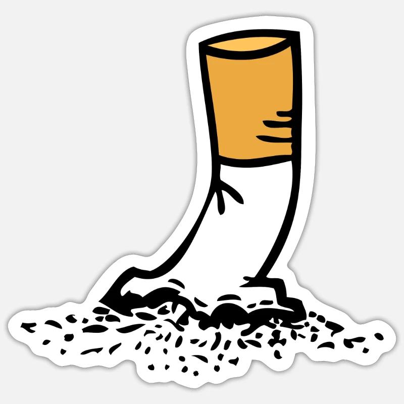 cigarette - Sticker size S (10 x 10 cm) - white matte