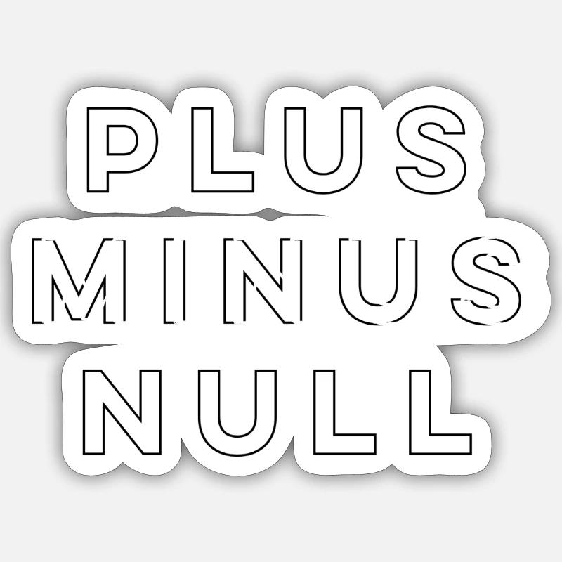 Plus minus zero 2.0 - Sticker size S (10 x 10 cm) - white matte
