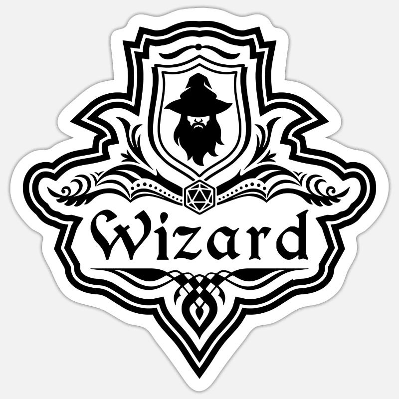Wizard RPG character classes - Sticker size S (10 x 10 cm) - white matte