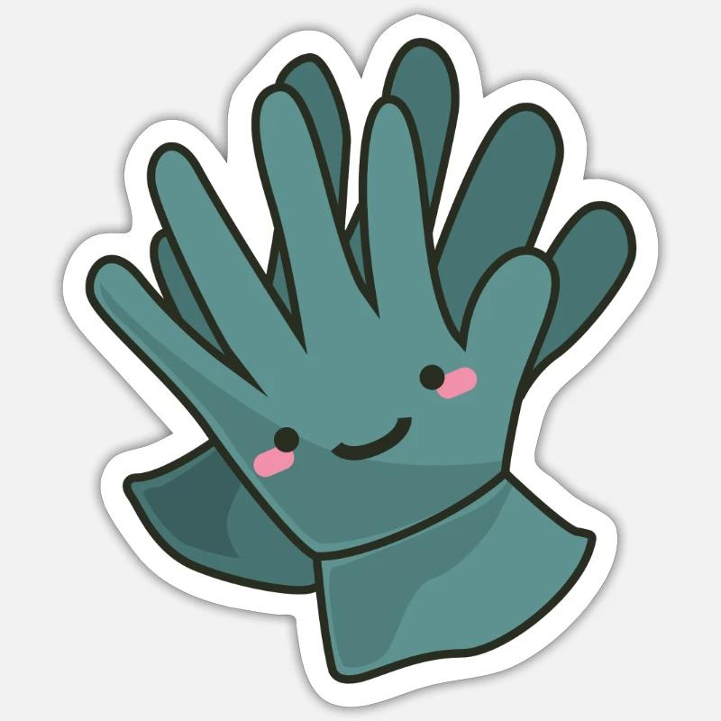 Netter Garten-Handschuhe - Sticker Größe S (10 x 10 cm) - Mattweiß